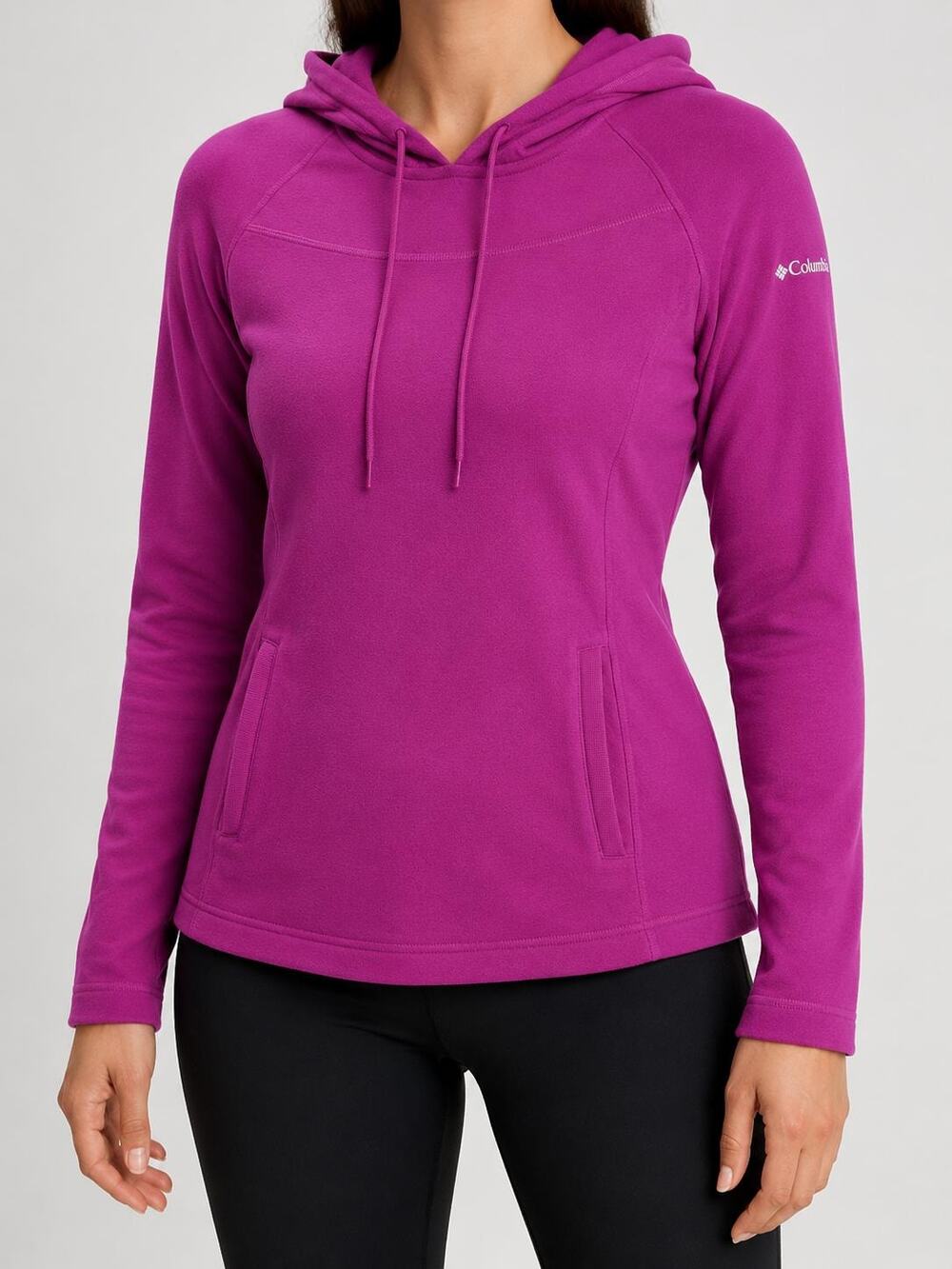 Columbia Women’s M Pink Fleece Pullover Hoodie Long Sleeve Pocket Outdoor
